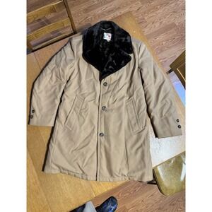 Vintage Field & Stream Gordon & Ferguson Fur Lined Coat Jacket Tan Size 38